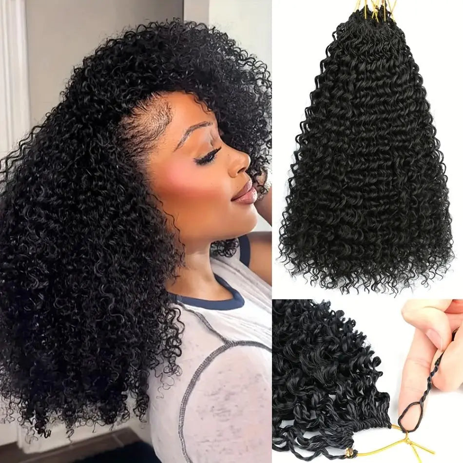 Kinky Curly Crochet Human Hair Pre Looped Human Hair Crochet Knotless Feathered Human Hair Extensions For Women
