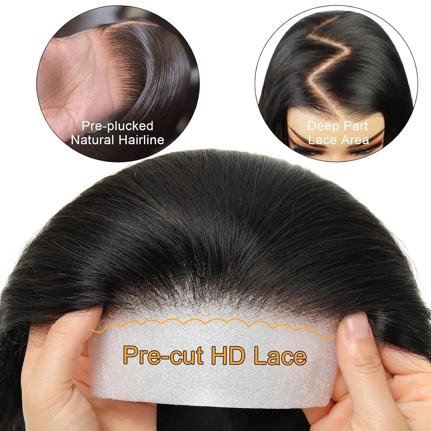 Melted Hair 180% Density Bone Straight Wig Glueless 9x6 Frontal Pre-Cut Lace Wig