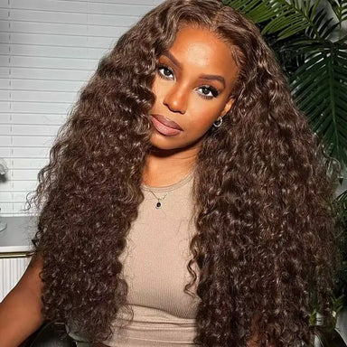 Quick Change | Brown Deep Wave Glueless HD Lace 13x6 Frontal Wig Pre-Cut