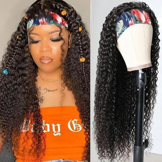 Snap & Go | Kinky Curly No-Lace Glueless Headband Wig