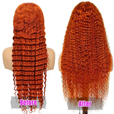 Effortless Glam | Ginger Deep Wave Glueless HD Lace 13x6 Frontal Wig Pre-Cut