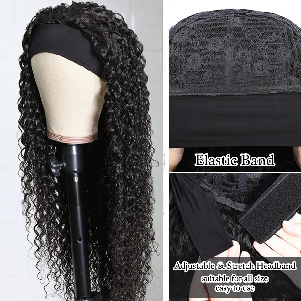 Quick Clip Wig | Deep Wave No-Lace Glueless Headband Wig