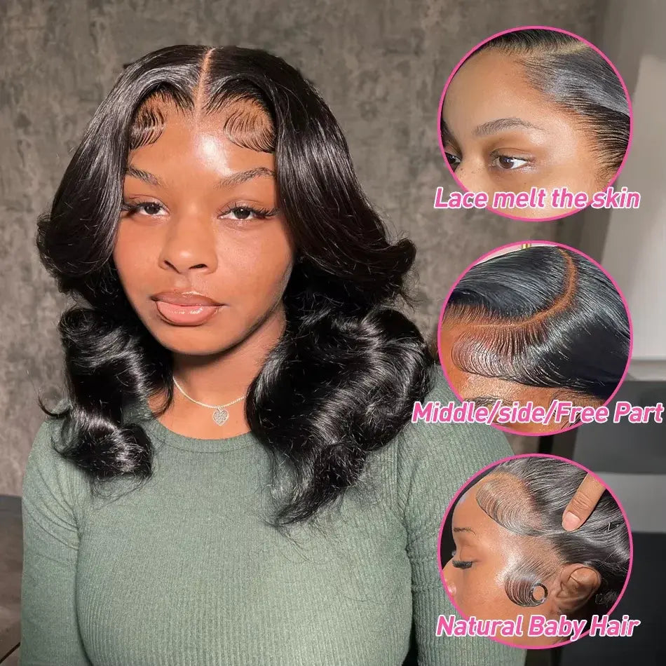 Melted Hair 180% Density Body Wave Wig Glueless 13x6 Frontal Wig — Style 6
