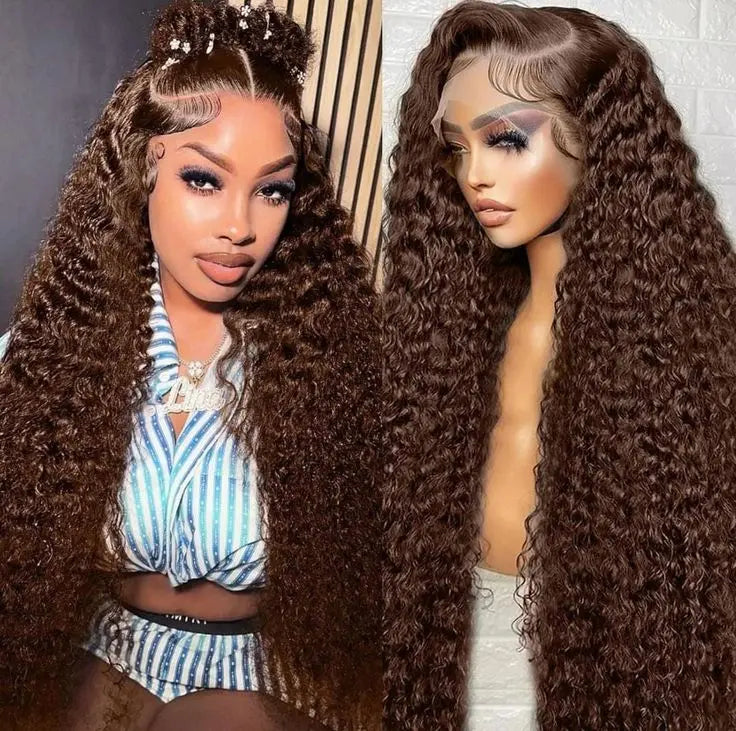 Quick Change | Brown Deep Wave Glueless HD Lace 13x6 Frontal Wig Pre-Cut