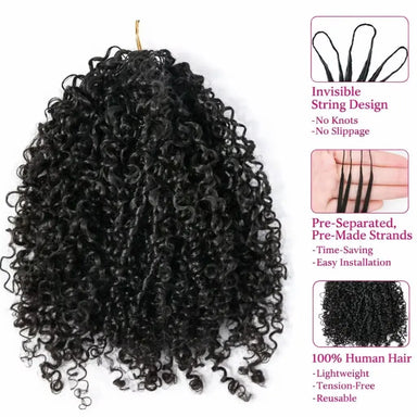 Kinky Curly Crochet Braiding Hair Extensions — 100% Human Hair