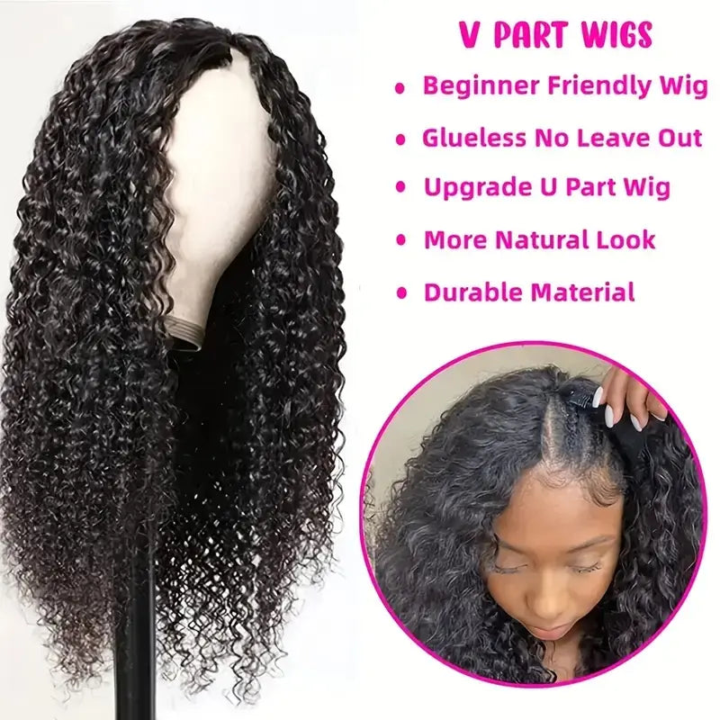 Quick Clip Wig | Deep Wave No-Lace Glueless V Part Wig