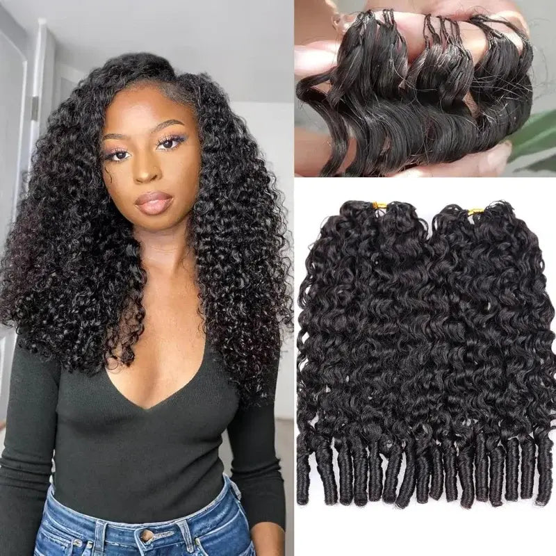 Curly Crochet Braiding Hair Extensions — 100% Human Hair