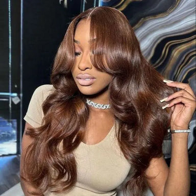Wear & Go | Brown Body Wave Glueless HD Lace 13x6 Frontal Wig Pre-Cut