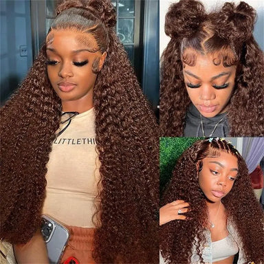 Effortless Glam | Brown Deep Wave Glueless HD Lace 13x6 Frontal Wig Pre-Cut