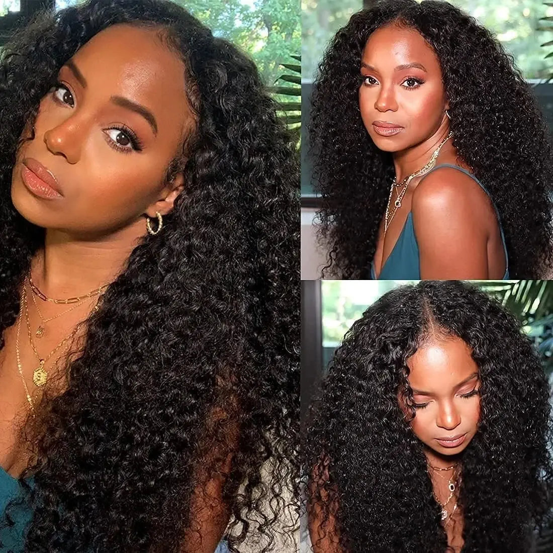 No Glue No Fuss | Deep Wave No-Lace Glueless V Part Wig