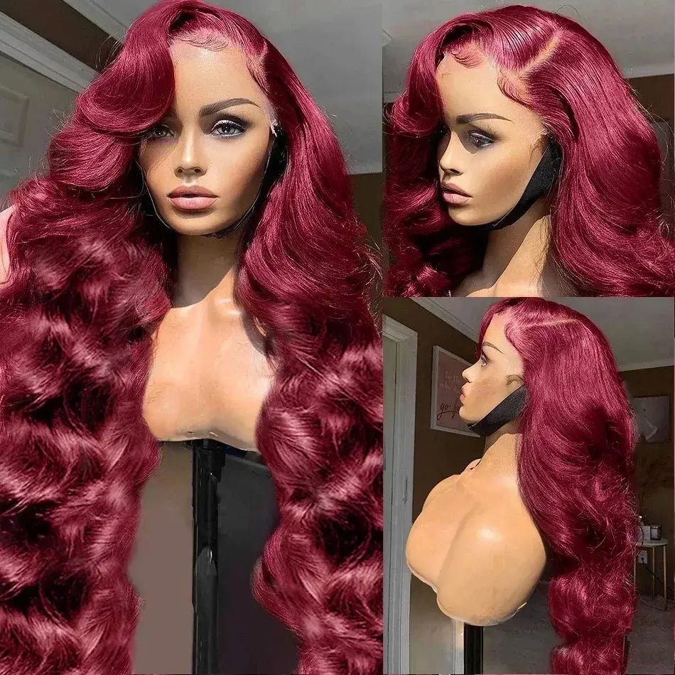 Effortless Glam | Burgundy Body Wave Glueless HD Lace 13x6 Frontal Wig