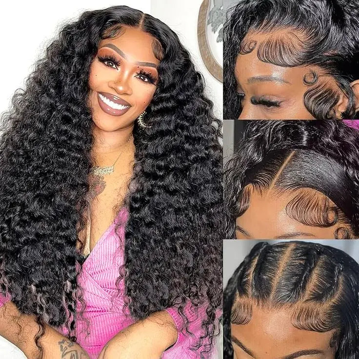 Melted Hair 180% Density Deep Wave Wig Glueless 13x6 Frontal Wig — Style 3