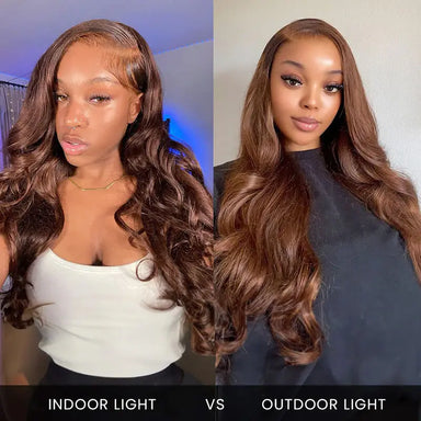 Melted Hair 180% Density Chocolate Brown Straight Wig Glueless 13x6 Frontal Wig