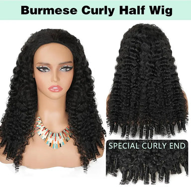 Melted Hair 180% Density Curly Wig Glueless Half Wig — Drawstring Cap