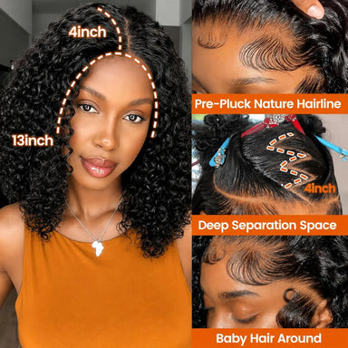 Melted Hair 180% Density Deep Wave Wig Glueless 13x6 Frontal Wig — Style 7