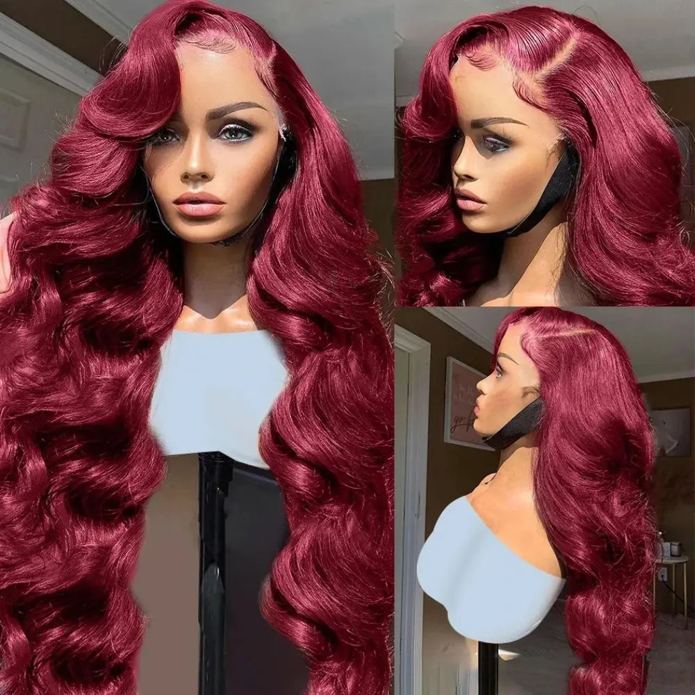 Wear & Go | Burgundy Body Wave Glueless HD Lace 13x6 Frontal Wig