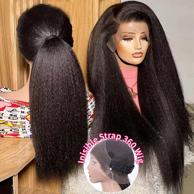Melted Hair Kinky Straight Wig Glueless 360 Lace Wig