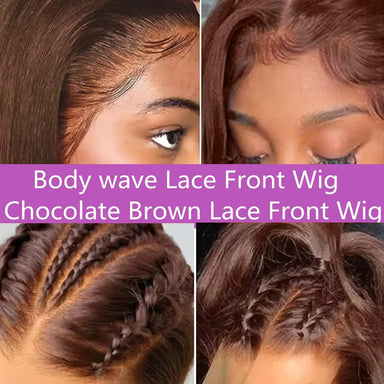 Melted Hair 180% Density Chocolate Brown Body Wave Wig Glueless 13x6 Frontal Wig