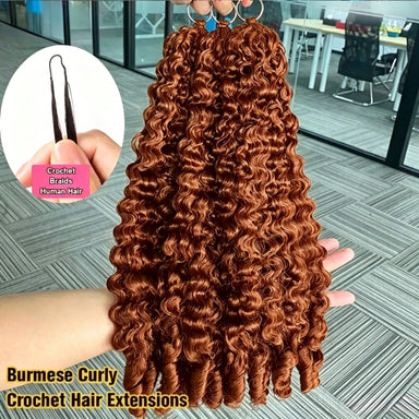 Ginger Kinky Curly Crochet Braiding Hair Extensions — 100% Human Hair