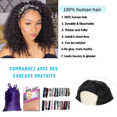 Snap & Go | Kinky Curly No-Lace Glueless Headband Wig