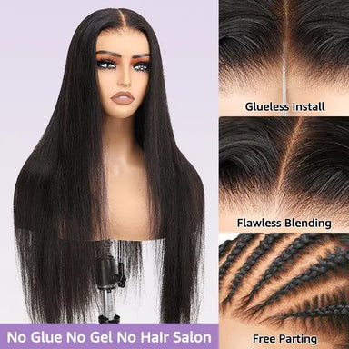 Melted Hair 180% Density Bone Straight Wig Glueless 9x6 Frontal Pre-Cut Lace Wig