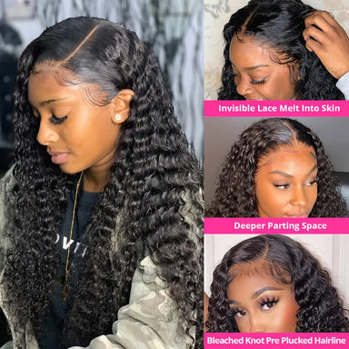 Melted Hair Deep Wave Wig Glueless 13x6 Frontal Wig