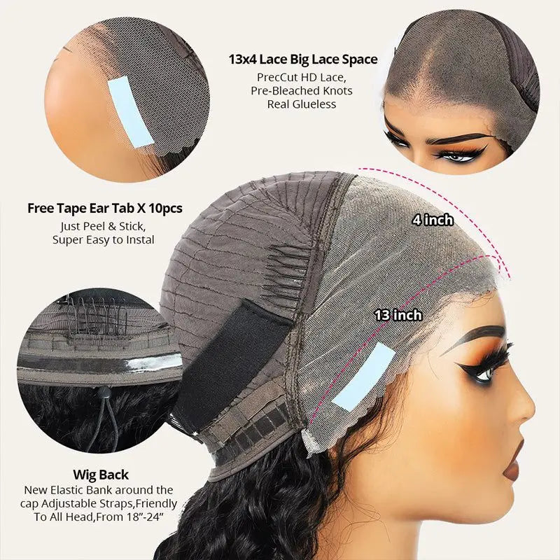 Easy Everyday | Deep Wave No-Lace Glueless Half Wig