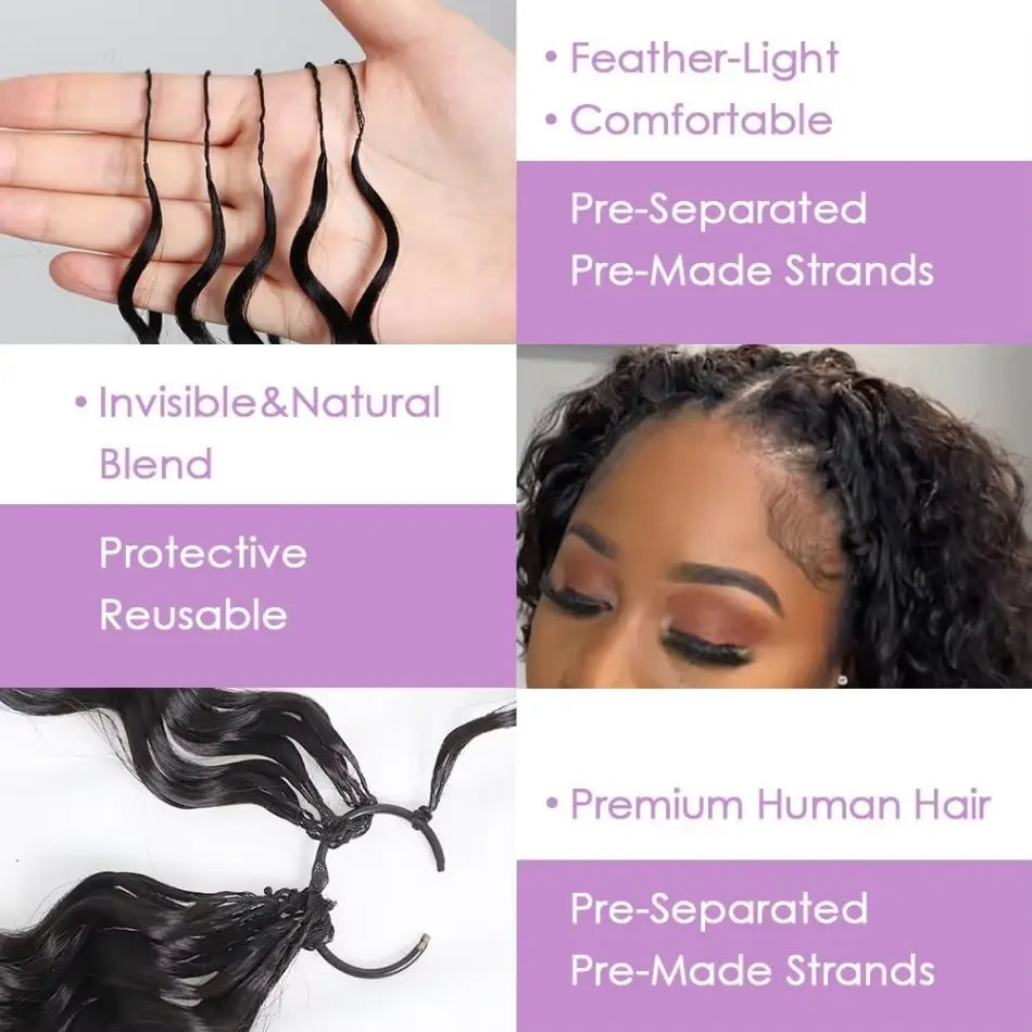 Kinky Curly Crochet Braiding Hair Extensions — 100% Human Hair