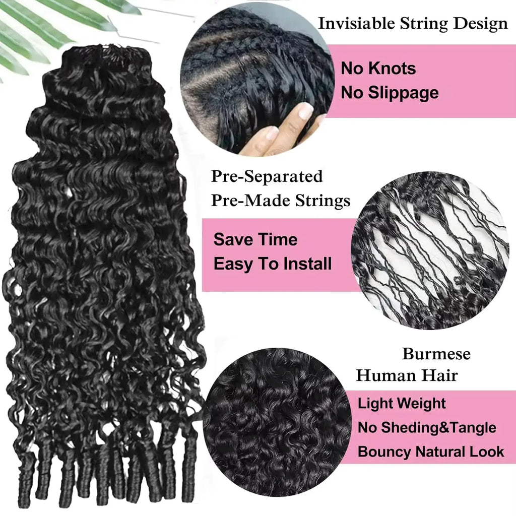 Curly Crochet Braiding Hair Extensions — 100% Human Hair