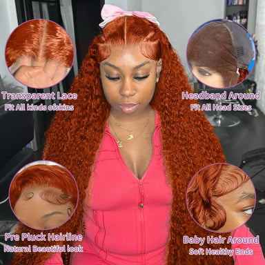 Melted Hair Ginger Deep Wave Wig Glueless 13x6 Frontal Wig