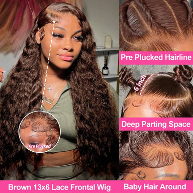 Ready To Wear | Brown Deep Wave Glueless HD Lace 13x6 Frontal Wig