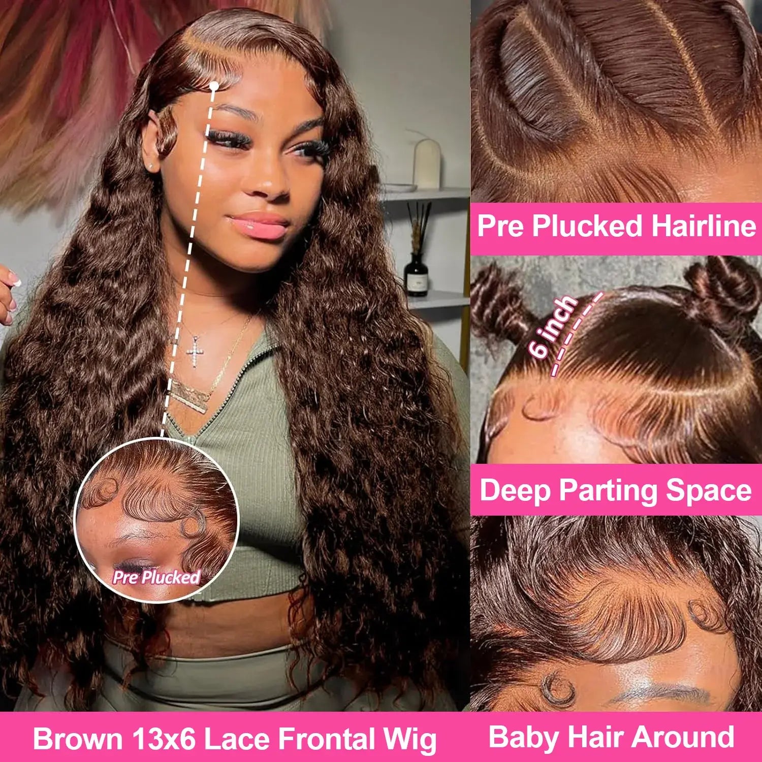 Ready To Wear | Brown Deep Wave Glueless HD Lace 13x6 Frontal Wig