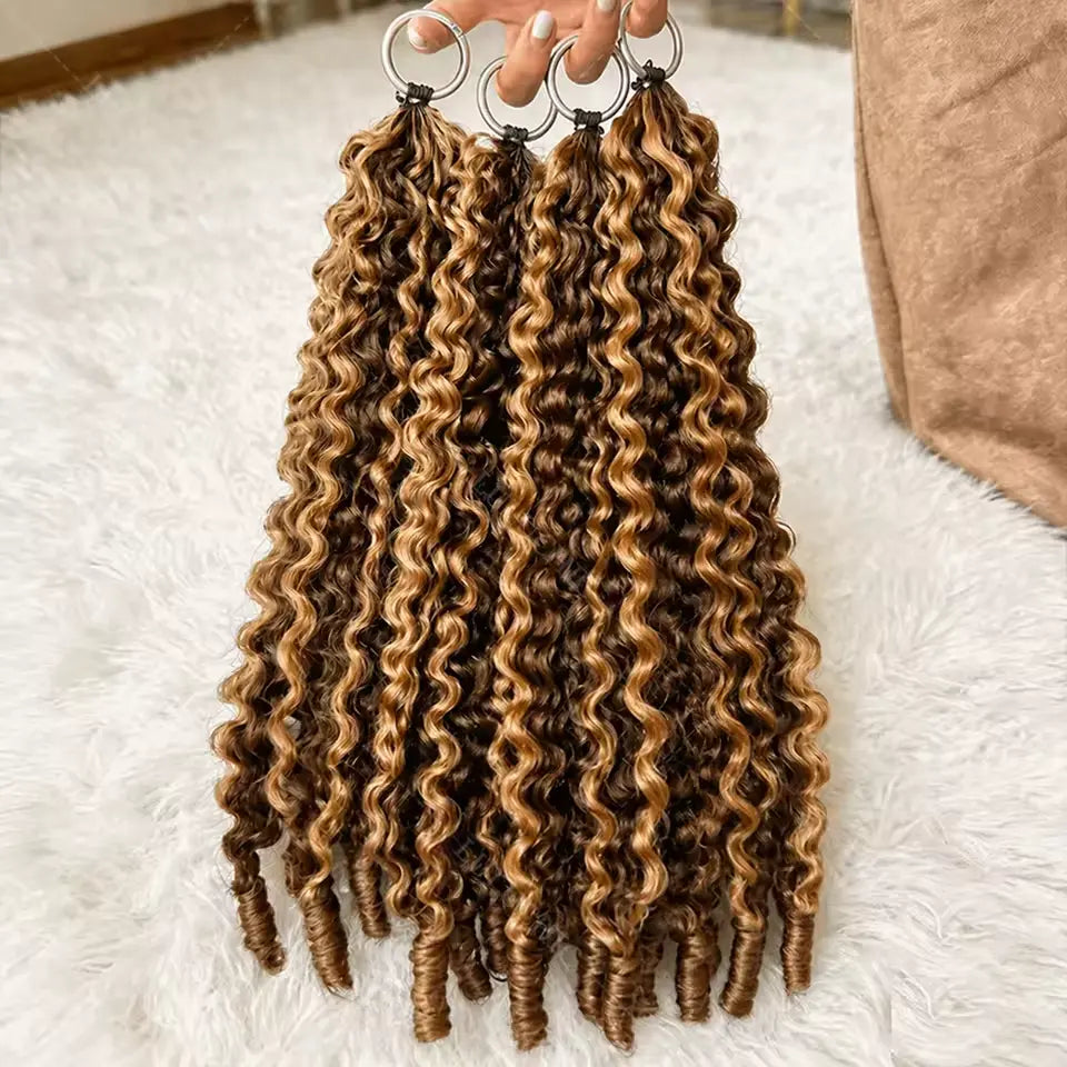 Highlight Kinky Curly Crochet Braiding Hair Extensions — 100% Human Hair