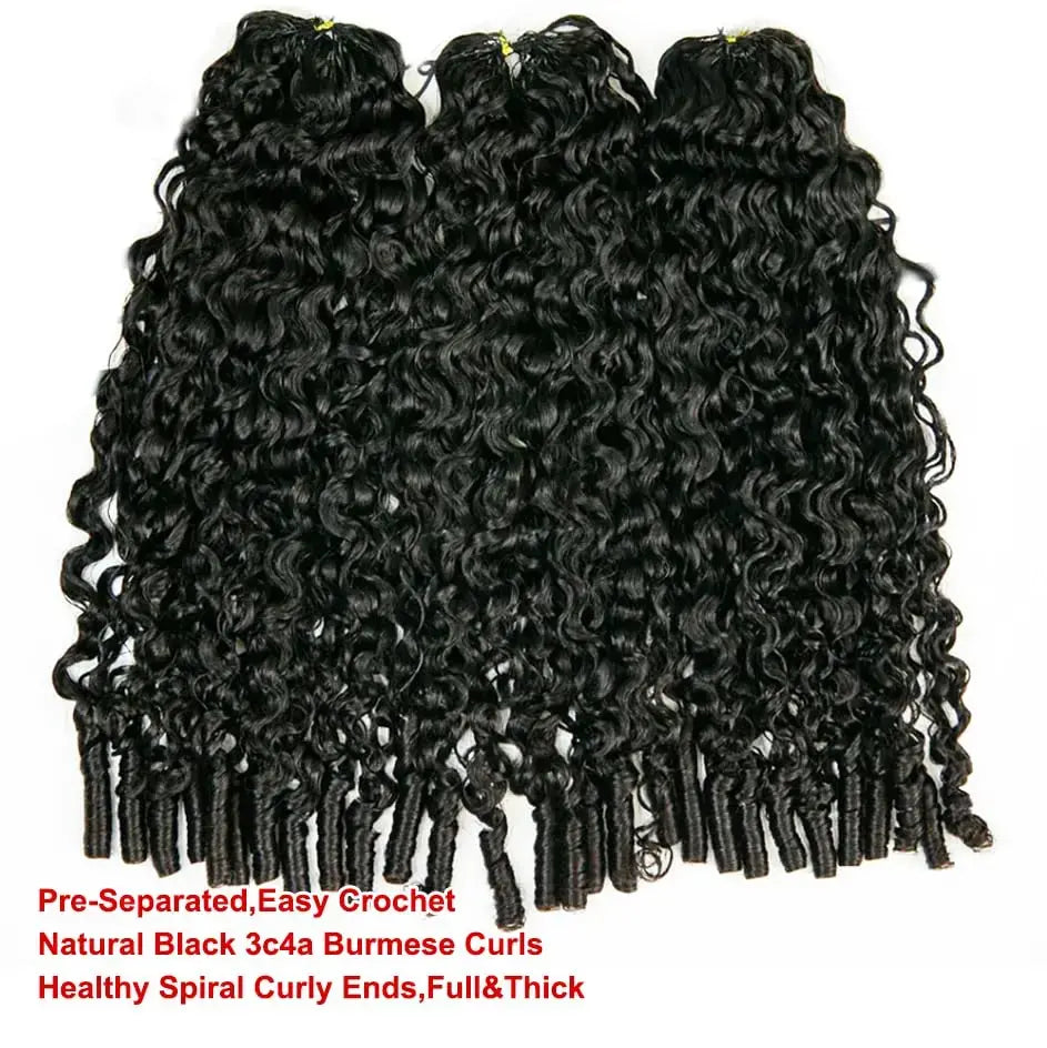 Curly Crochet Braiding Hair Extensions — 100% Human Hair