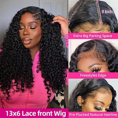Wear & Go | Kinky Curly Glueless HD Lace 13x6 Frontal Wig Pre-Cut