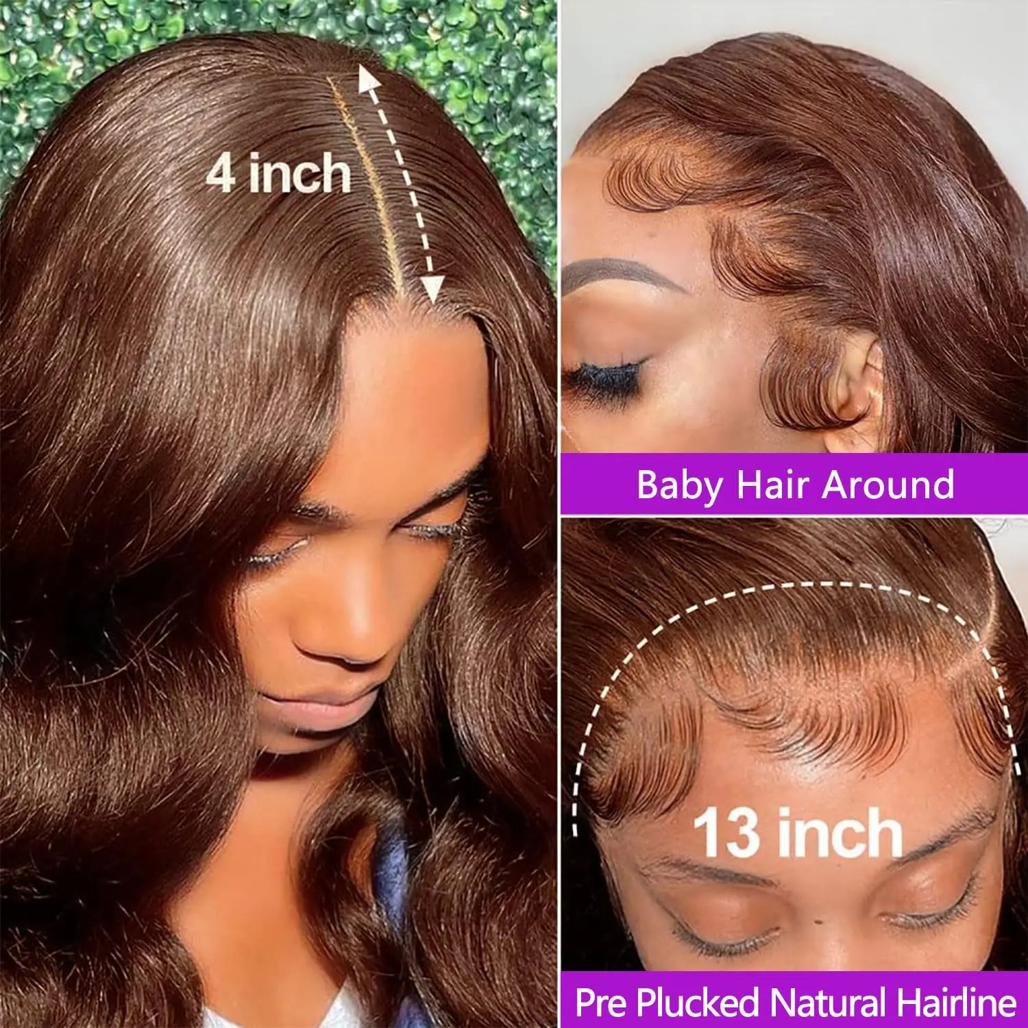 Wear & Go | Brown Body Wave Glueless HD Lace 13x6 Frontal Wig Pre-Cut