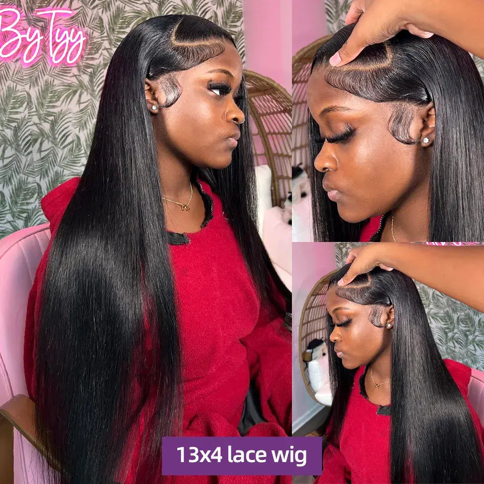 Melted Hair 180% Density Straight Wig Glueless 13x6 Frontal Wig — Bleached Knots