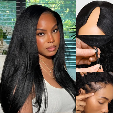 Snap & Go | Straight No-Lace Glueless V Part Wig