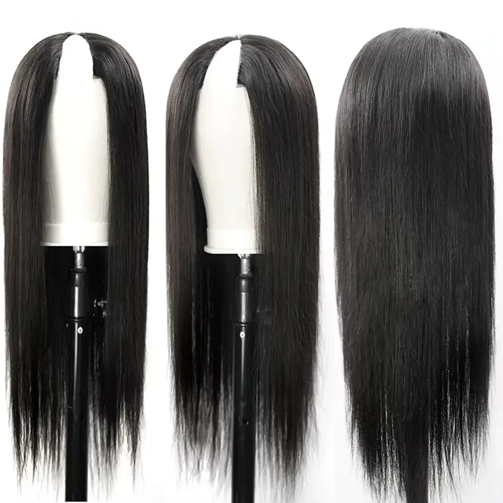 3 Second Install | Straight No-Lace Glueless V Part Wig