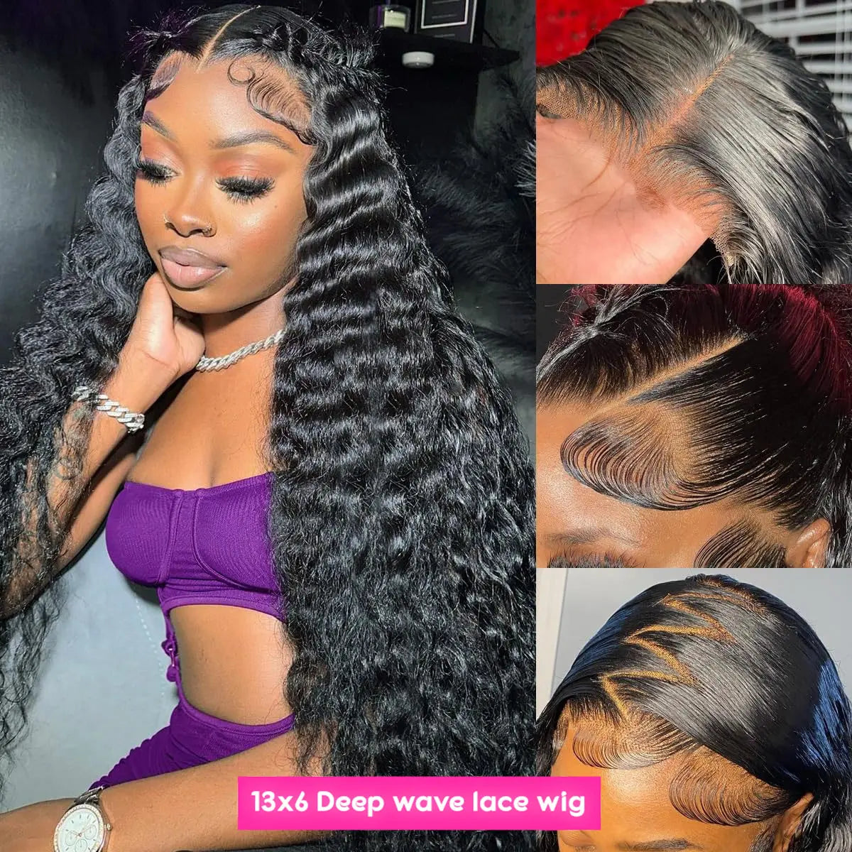 1 Min Install | Deep Wave Glueless HD Lace 13x6 Frontal Wig