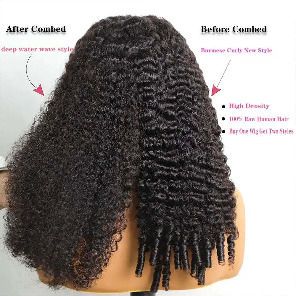 Melted Hair 180% Density Curly Wig Glueless Half Wig — Style 6