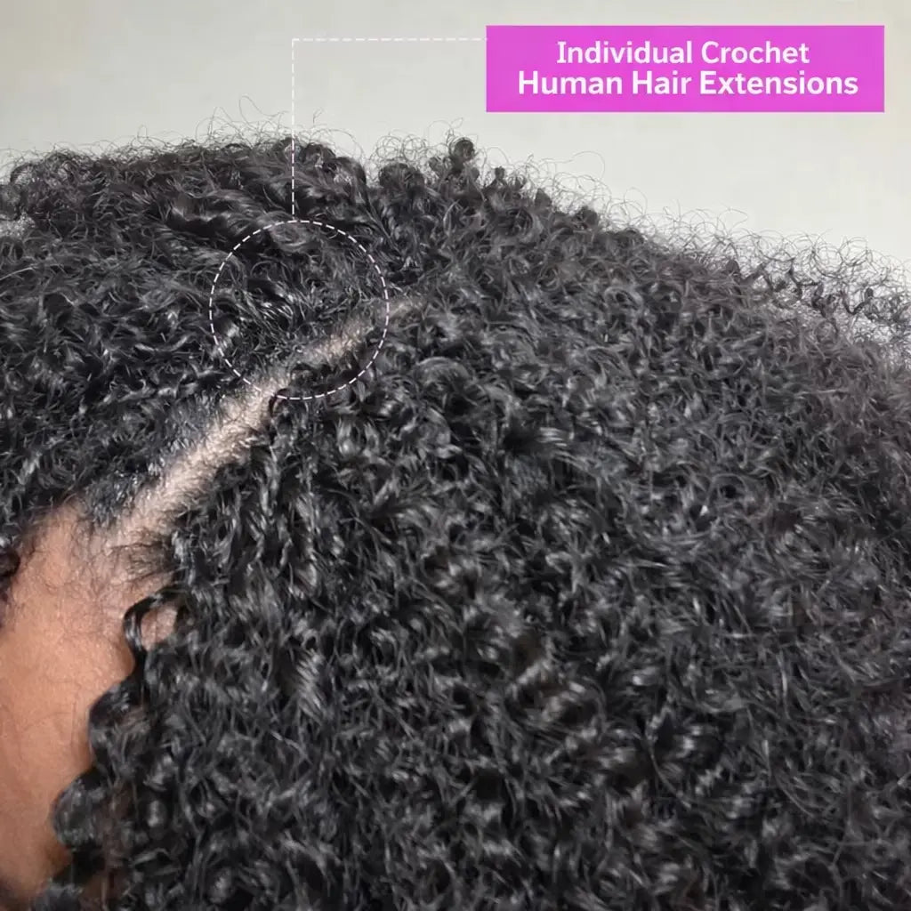 Kinky Curly Crochet Braiding Hair Extensions — 100% Human Hair