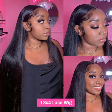 Melted Hair 180% Density Bone Straight Wig Glueless 13x6 Frontal Wig — Transparent Lace