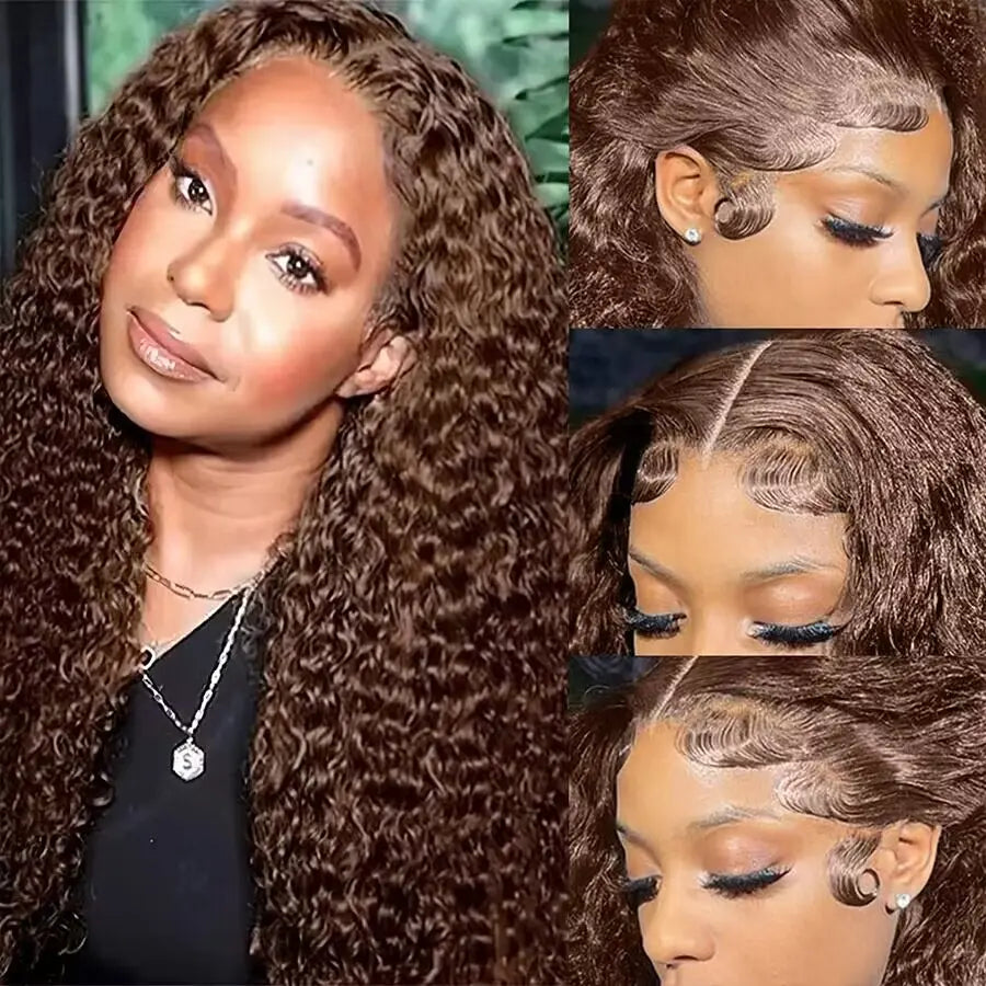 Fresh Install | Brown Deep Wave Glueless HD Lace 13x6 Frontal Wig