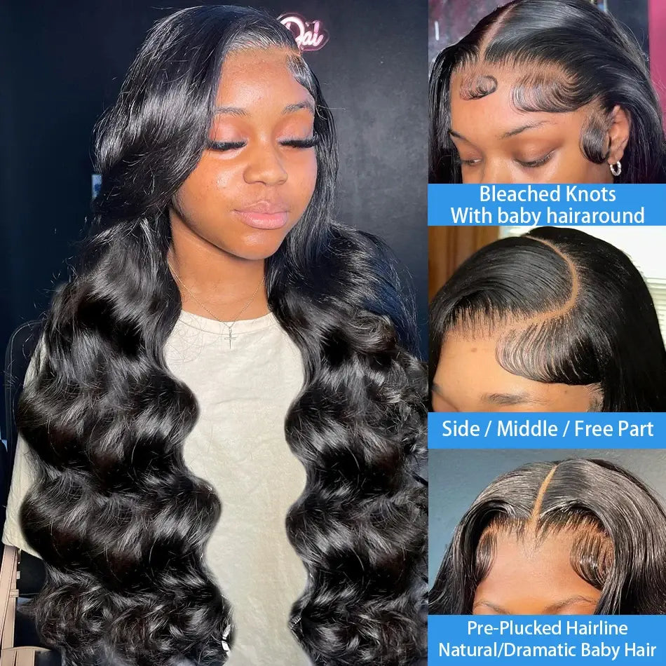 No Glue No Fuss | Deep Wave No-Lace Glueless Half Wig
