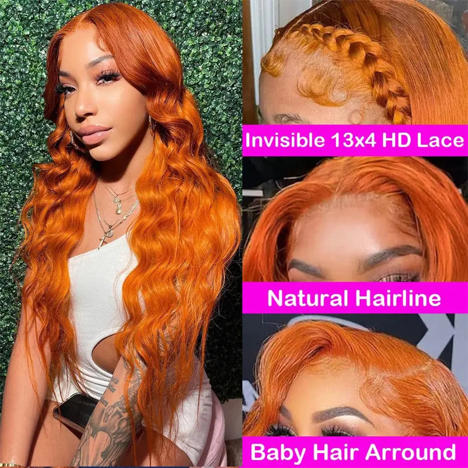 Effortless Glam | Ginger Straight Glueless HD Lace 13x4 Frontal Wig