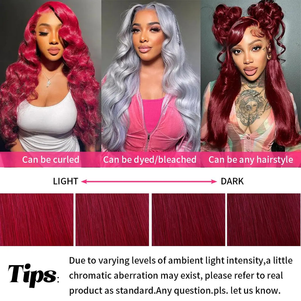 Ready To Wear | Burgundy Deep Wave Glueless HD Lace 13x6 Frontal Wig Pre-Cut