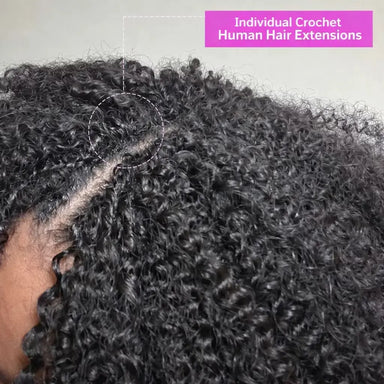 Kinky Curly Crochet Braiding Hair Extensions — 100% Human Hair