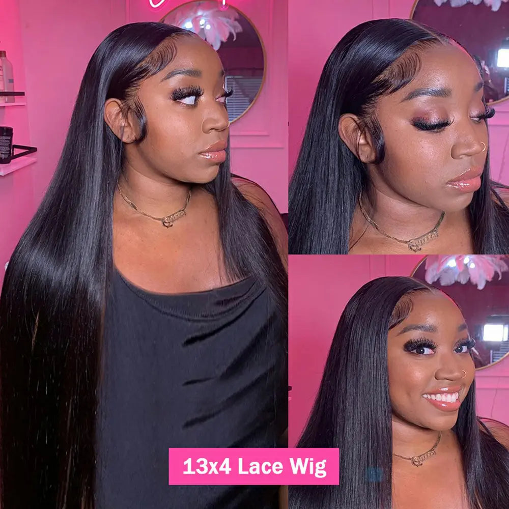 Melted Hair 180% Density Bone Straight Wig Glueless 13x6 Frontal Wig