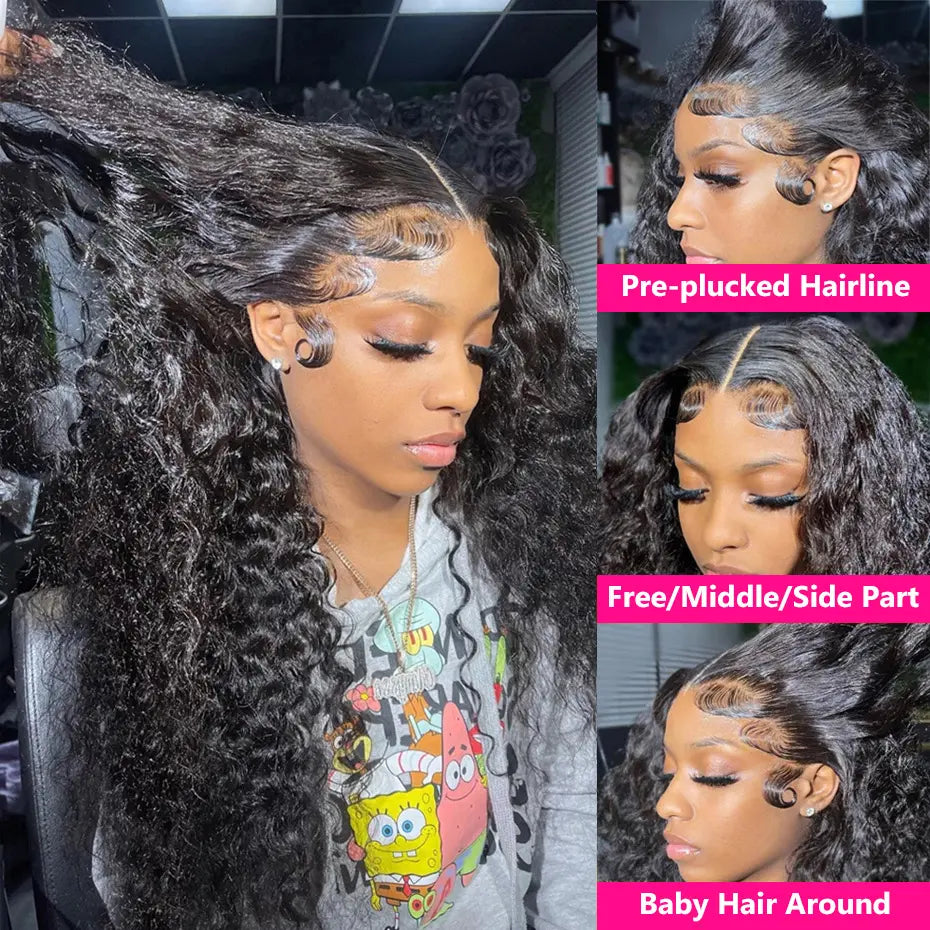 Melted Hair 180% Density Deep Wave Wig Glueless 13x6 Frontal Pre-Cut Lace Wig